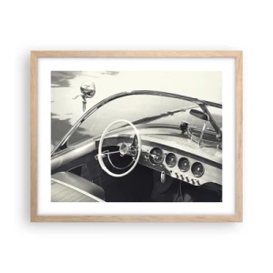 Poster in einem Rahmen aus heller Eiche - Wetter für die Reichen - 50x40 cm