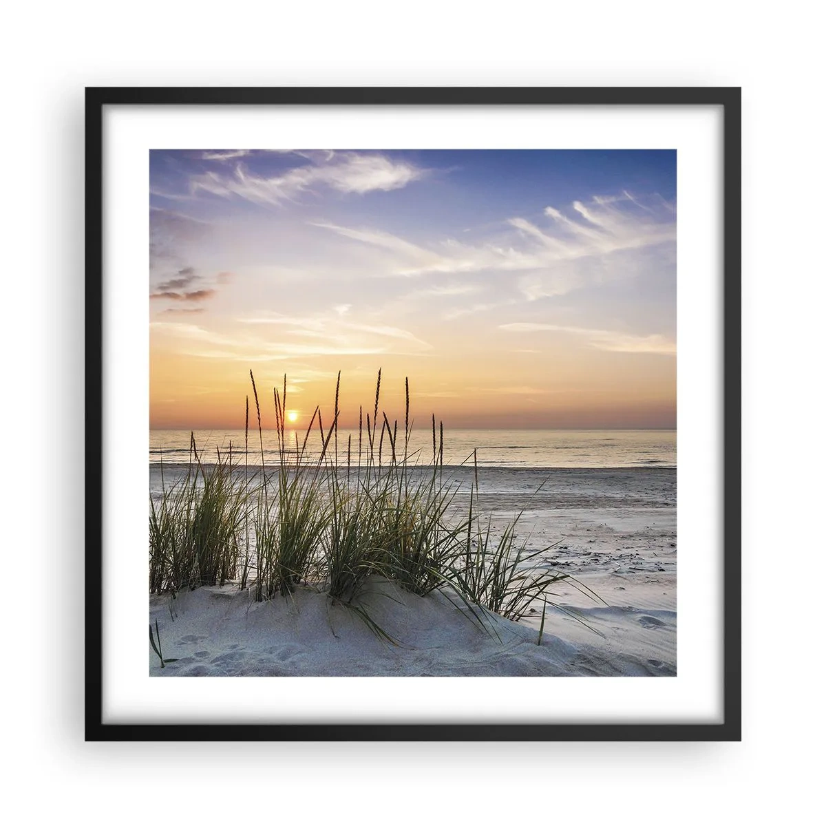 Poster in einem schwarzem Rahmen - Schau, denk, fühl - 50x50 cm