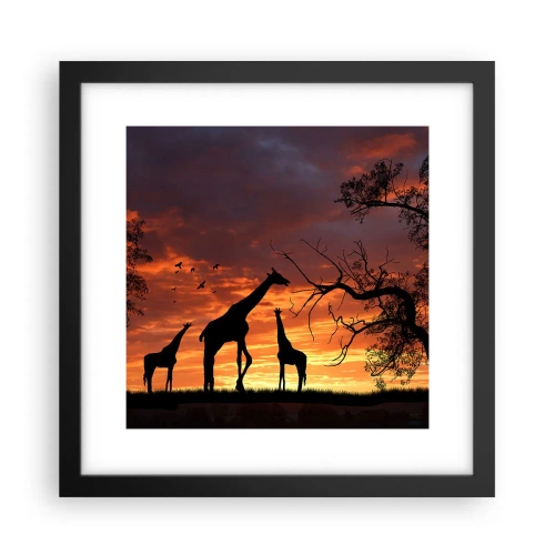 Poster in einem schwarzem Rahmen - Ein kleines Abendessen mit deinen Liebsten - 30x30 cm