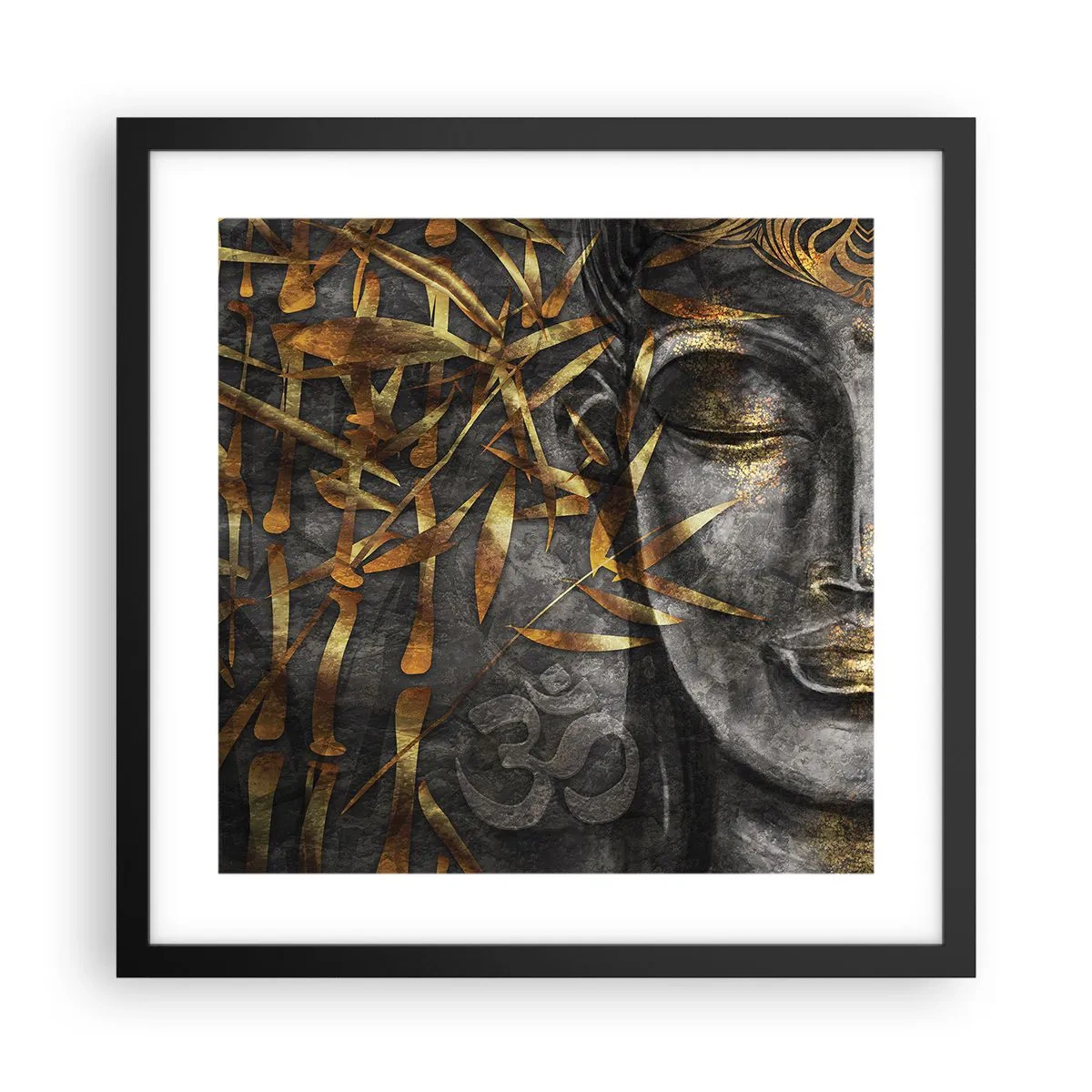 Poster in einem schwarzem Rahmen - Fühle den Frieden - 40x40 cm