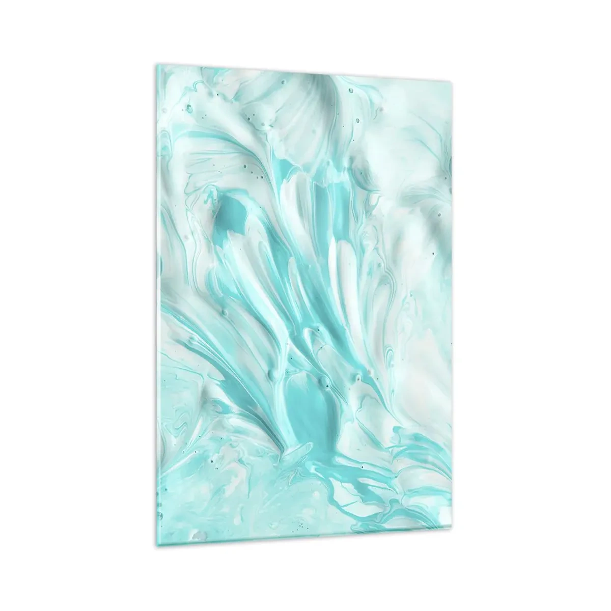 Glasbild - Bild auf glas - Ein abstraktes Motiv in Pastelltönen von Blau und Weiß. - 80x120cm - Für immer zusammen - Moderne Wanddekoration für Wohnzimmer und Schlafzimmer ARTTOR