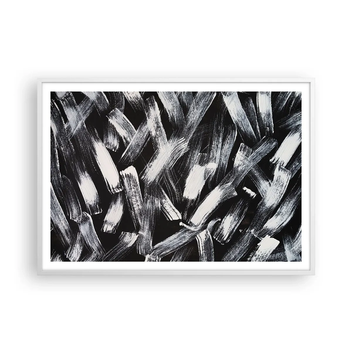 Poster in einem weißen Rahmen - Abstraktion im industriellen Geist - 100x70 cm