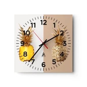 Wanduhr - Glasuhr - Ananas für uns - 40x40 cm