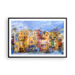 Poster in einem schwarzem Rahmen - Wir sind zusammen - 91x61 cm