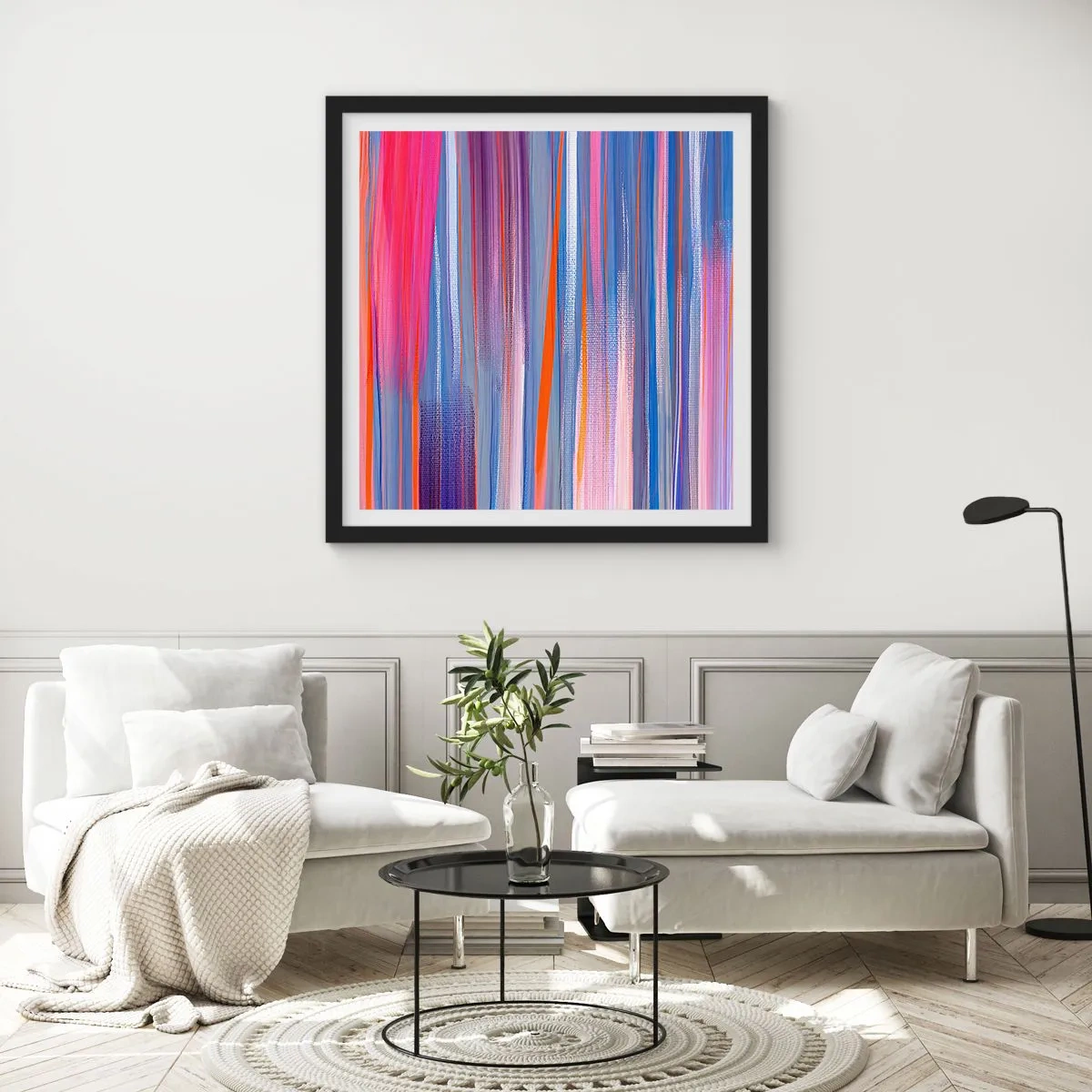 Poster in einem schwarzem Rahmen - Aufstieg zum Regenbogen - 30x30 cm