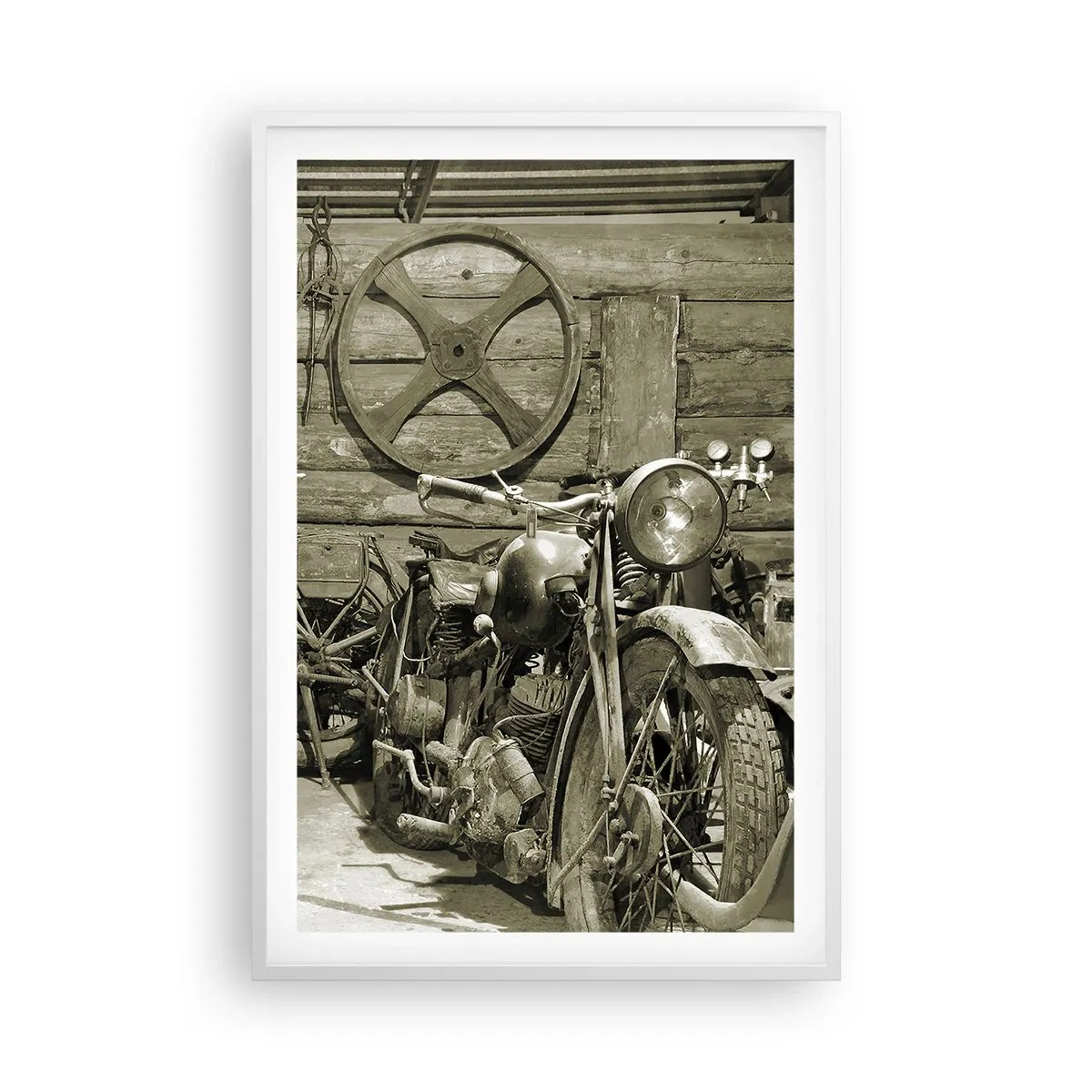 Poster in einem weißen Rahmen - Im Schuppen von Onkel Władek - 61x91 cm