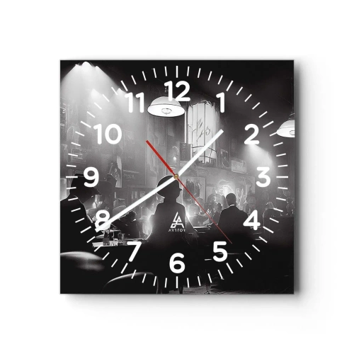 Wanduhr - Glasuhr - In Jazz-Atmosphäre - 40x40 cm