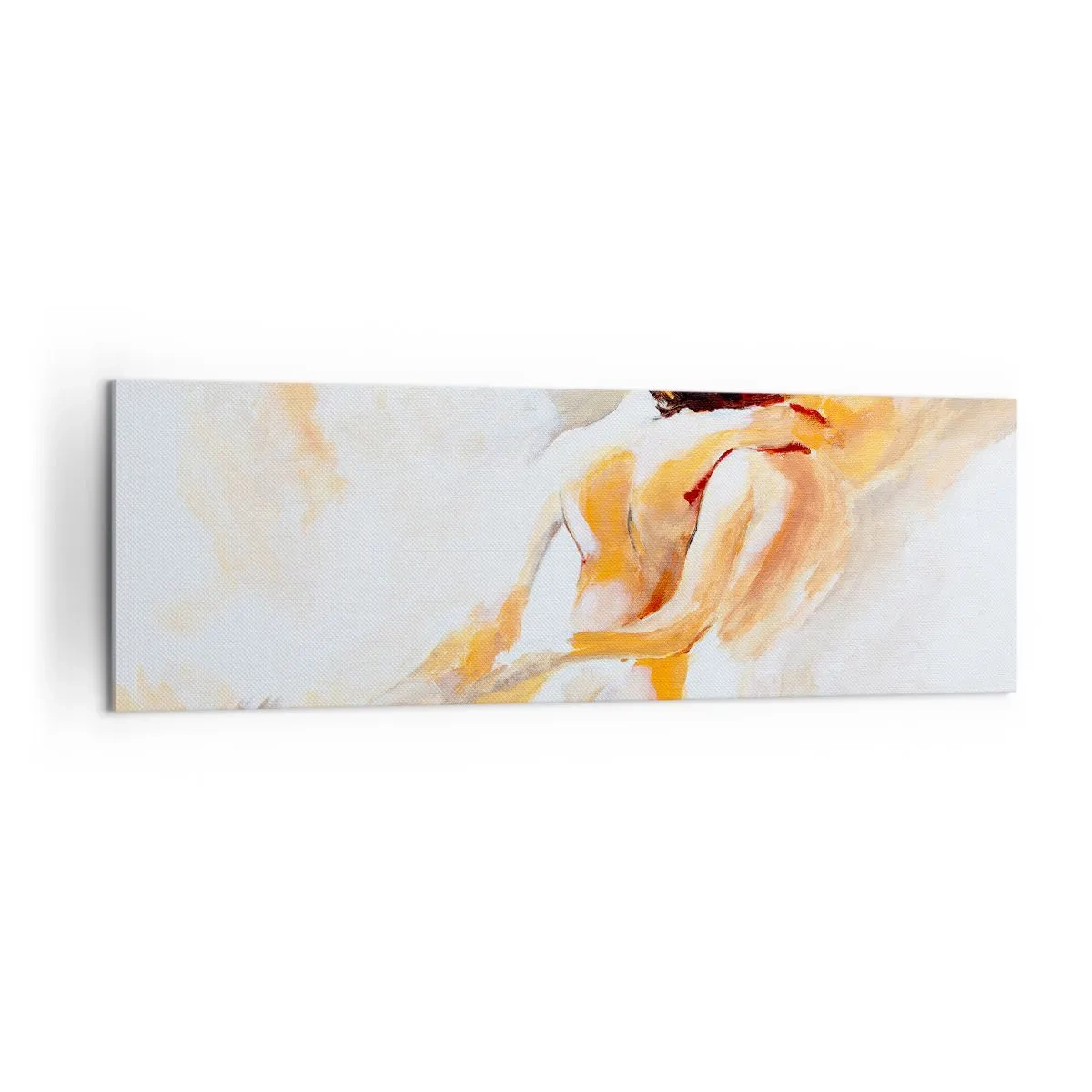 Bild auf Leinwand - Leinwandbild - Abstrakte Szene einer romantischen Umarmung - 160x50cm - Am Himmel der Nähe - Moderne Wanddekoration für Wohnzimmer und Schlafzimmer ARTTOR