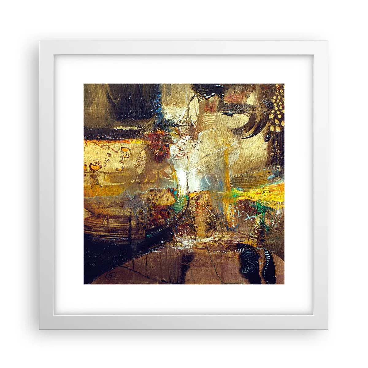 Poster in einem weißen Rahmen - Kalt, wärmer, heiß - 30x30 cm