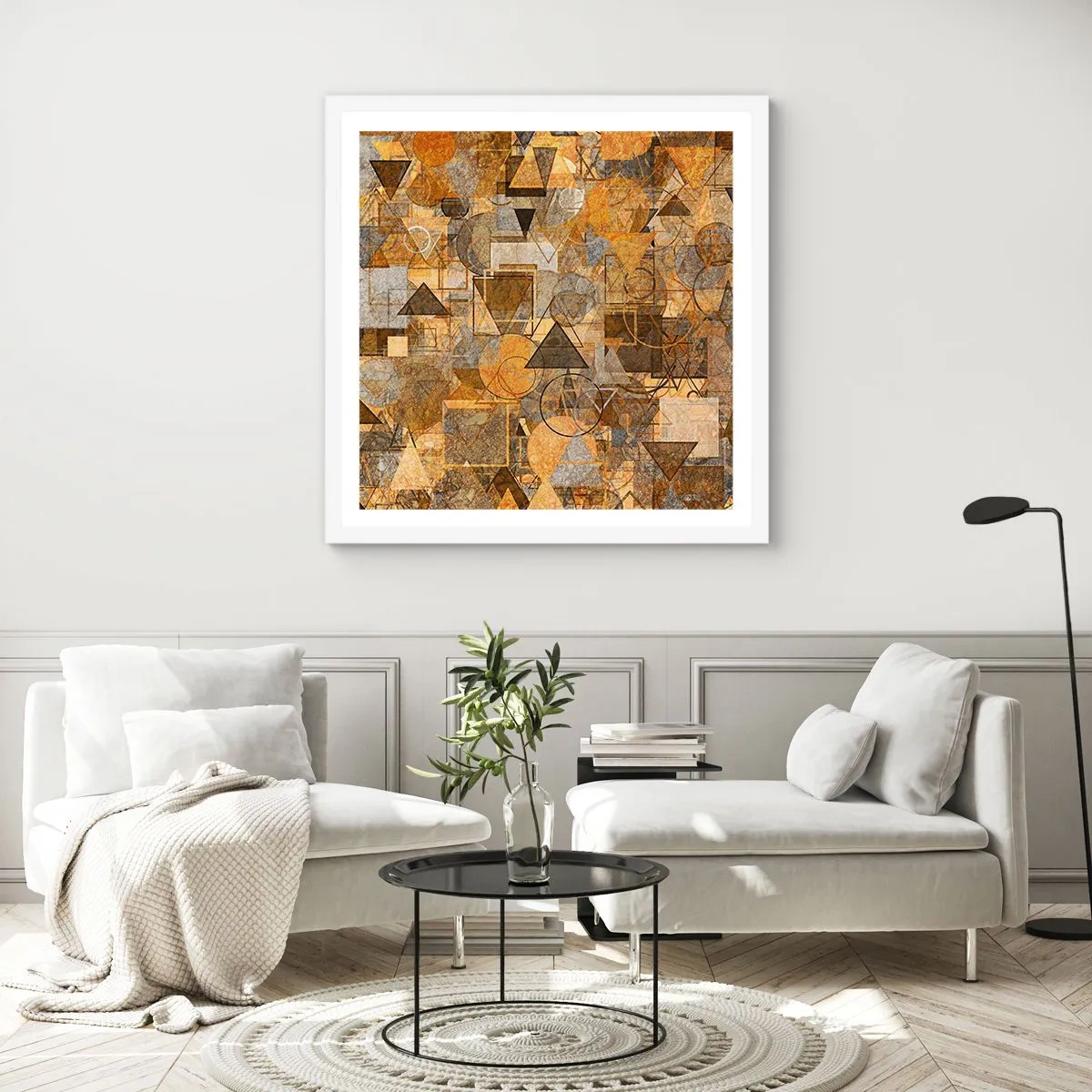 Poster in einem weißen Rahmen - Die Welt in Form - 30x30 cm