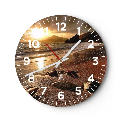 Wanduhr - Glasuhr - Folge der Sonne zu den Hügeln - 30x30 cm