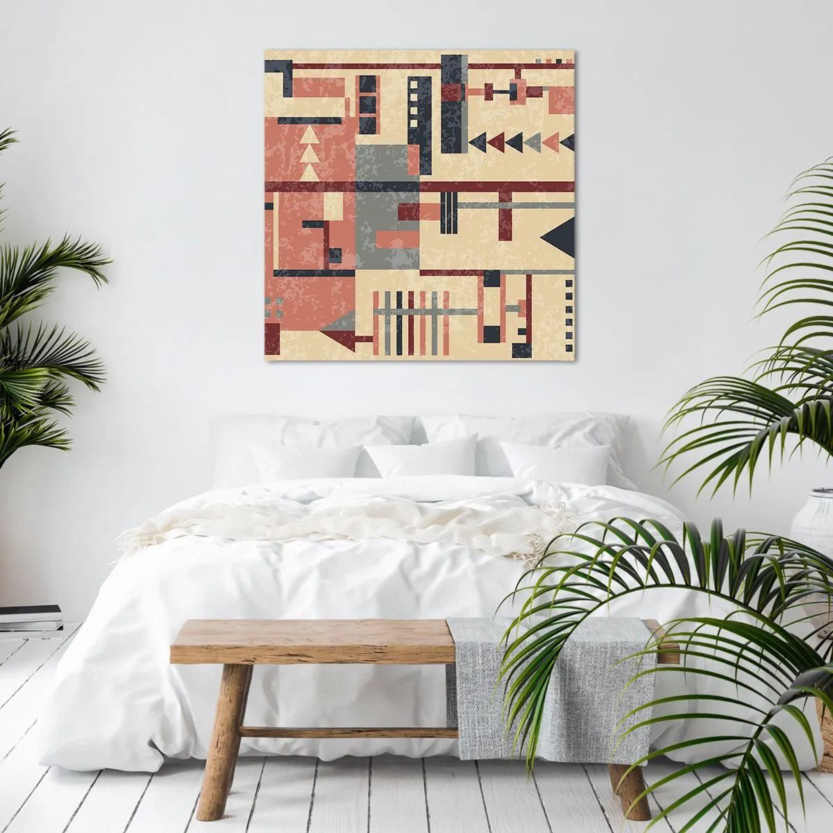 Bild auf Leinwand - Leinwandbild - Eine Kombination aus Vertikalen und Ebenen - 40x40 cm
