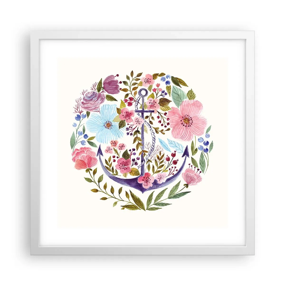 Poster in einem weißen Rahmen - Guter Traum eines Seemanns - 40x40 cm