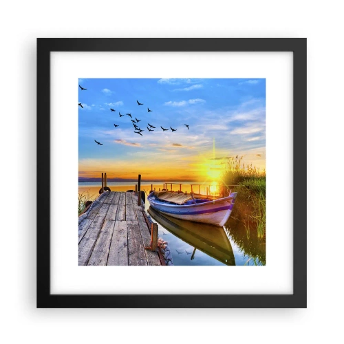 Poster in einem schwarzem Rahmen - Bis morgen - 30x30 cm