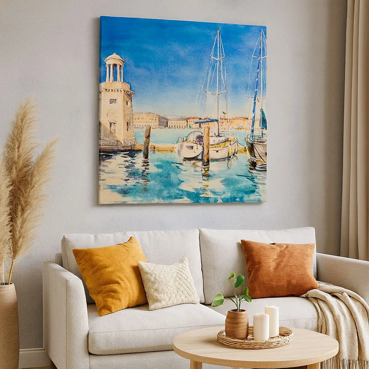 Bild auf Leinwand - Leinwandbild - Sonnige Lagune - 30x30 cm