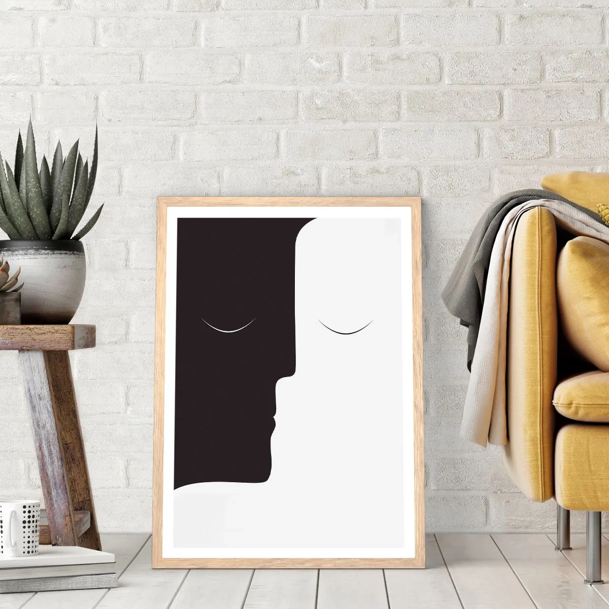 Poster in einem Rahmen aus heller Eiche - Einheit der Gegensätze - 61x91 cm