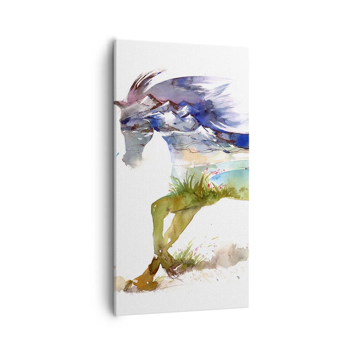 Bild auf Leinwand - Leinwandbild - Von der Wiese direkt in den Himmel - 55x100 cm