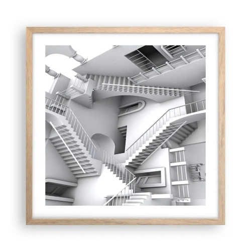 Poster in einem Rahmen aus heller Eiche - Die Paradoxien des Weltraums - 50x50 cm