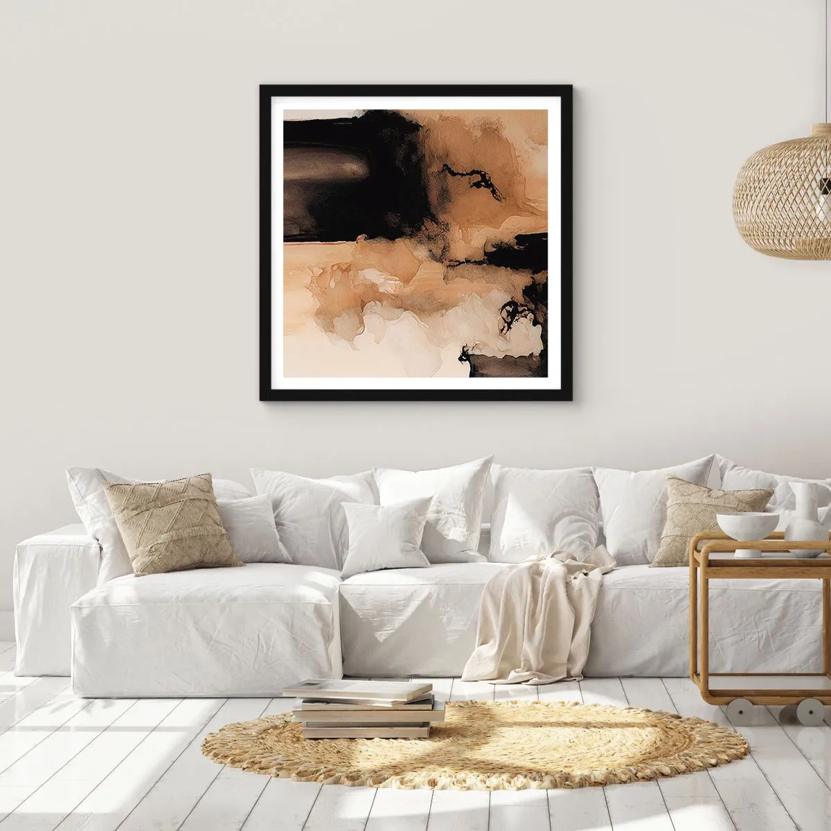 Poster in einem schwarzem Rahmen - Faszinierende Abstraktion - 60x60 cm