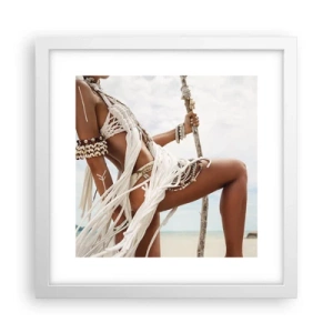 Poster in einem weißen Rahmen - Eine Priesterin der Sonne - 30x30 cm