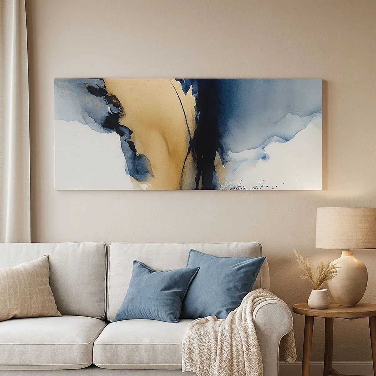 Bild auf Leinwand - Leinwandbild - Hinter dem Vorhang - 100x40 cm