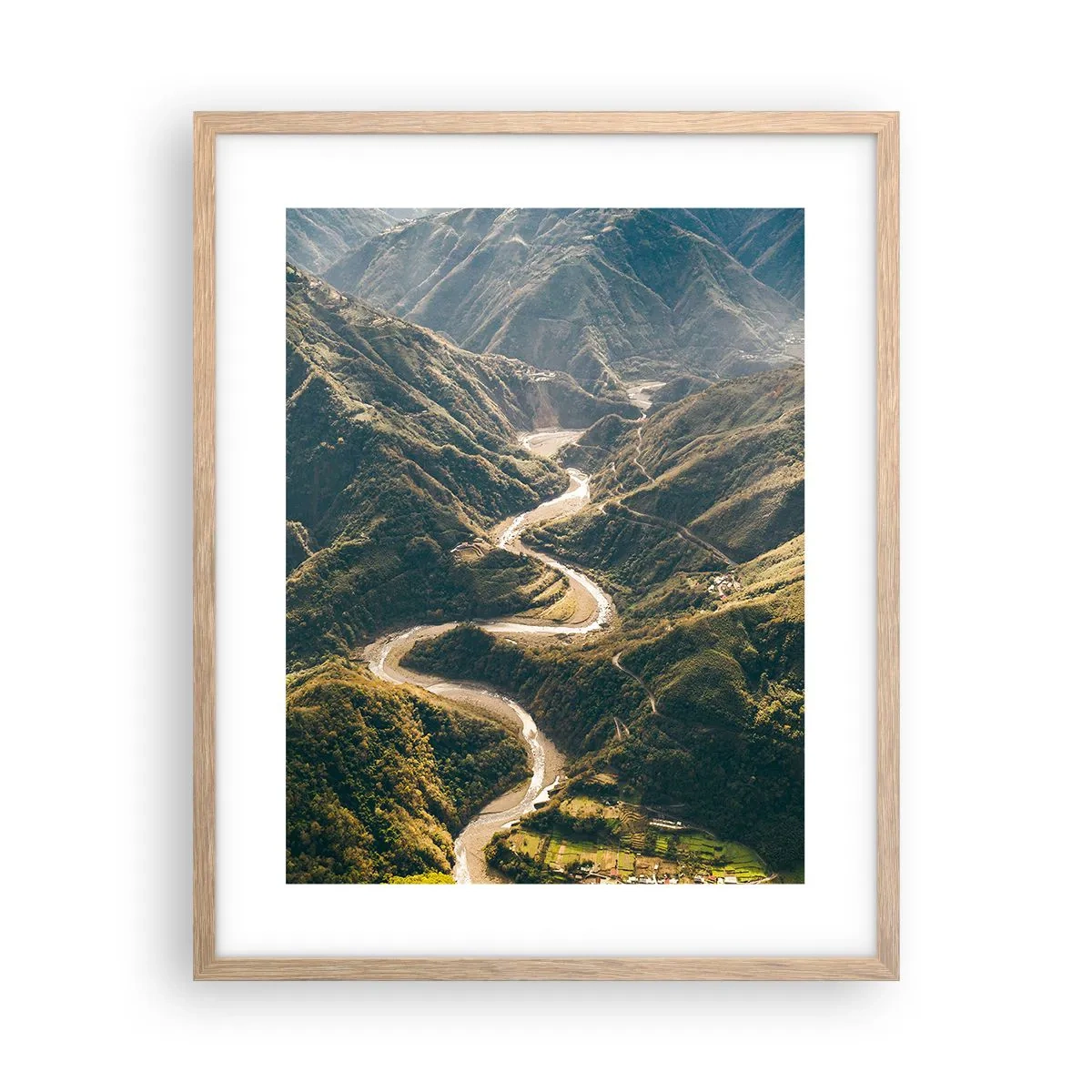 Poster in einem Rahmen aus heller Eiche - Direkt aus dem Herzen der Berge - 40x50 cm