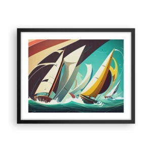 Poster in einem schwarzem Rahmen - Viel Glück mit den Elementen - 50x40 cm