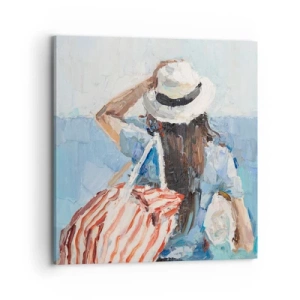 Bild auf Leinwand - Leinwandbild - Willkommen in den Sommerferien - 70x70 cm