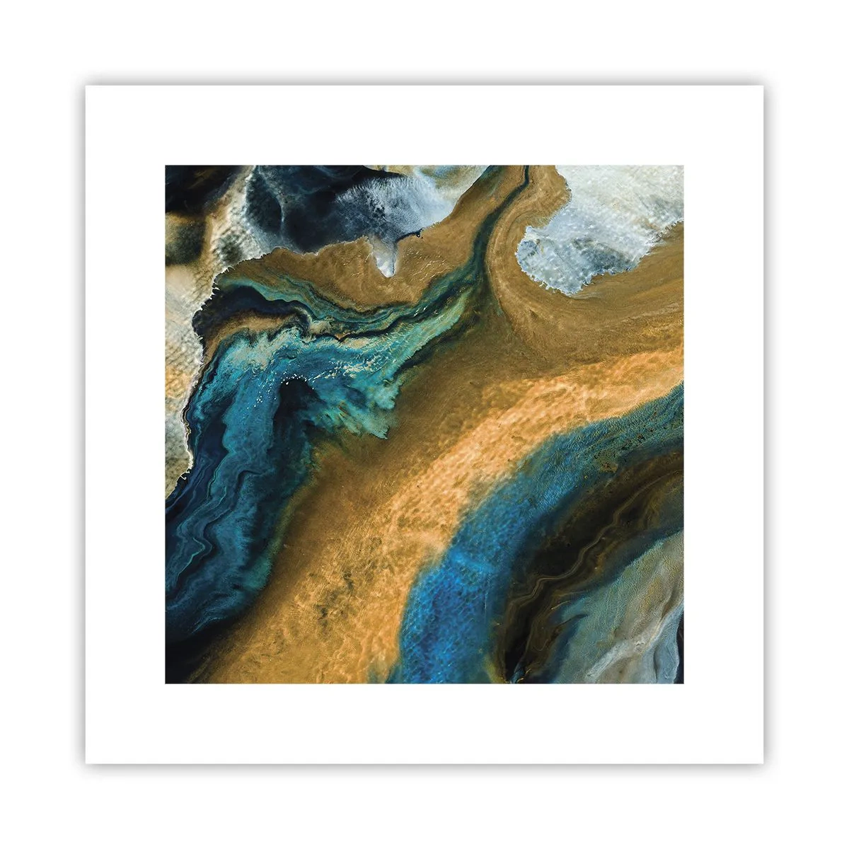 Poster - Blau - Gelb - gegenseitige Beeinflussung - 30x30 cm