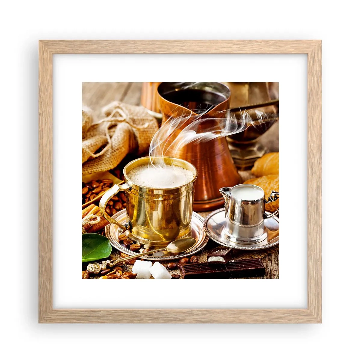 Poster in einem Rahmen aus heller Eiche - Schönen Tag noch! - 30x30 cm