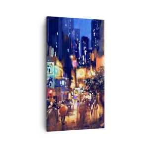 Bild auf Leinwand - Leinwandbild - Und die Stadt ist wach - 45x80 cm