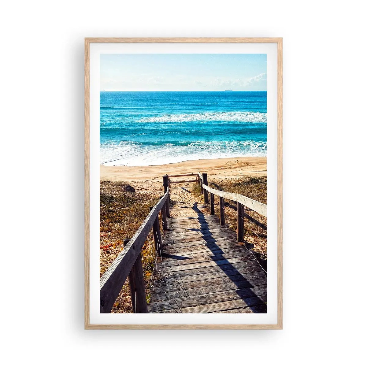 Poster in einem Rahmen aus heller Eiche - Lauf! - 61x91 cm