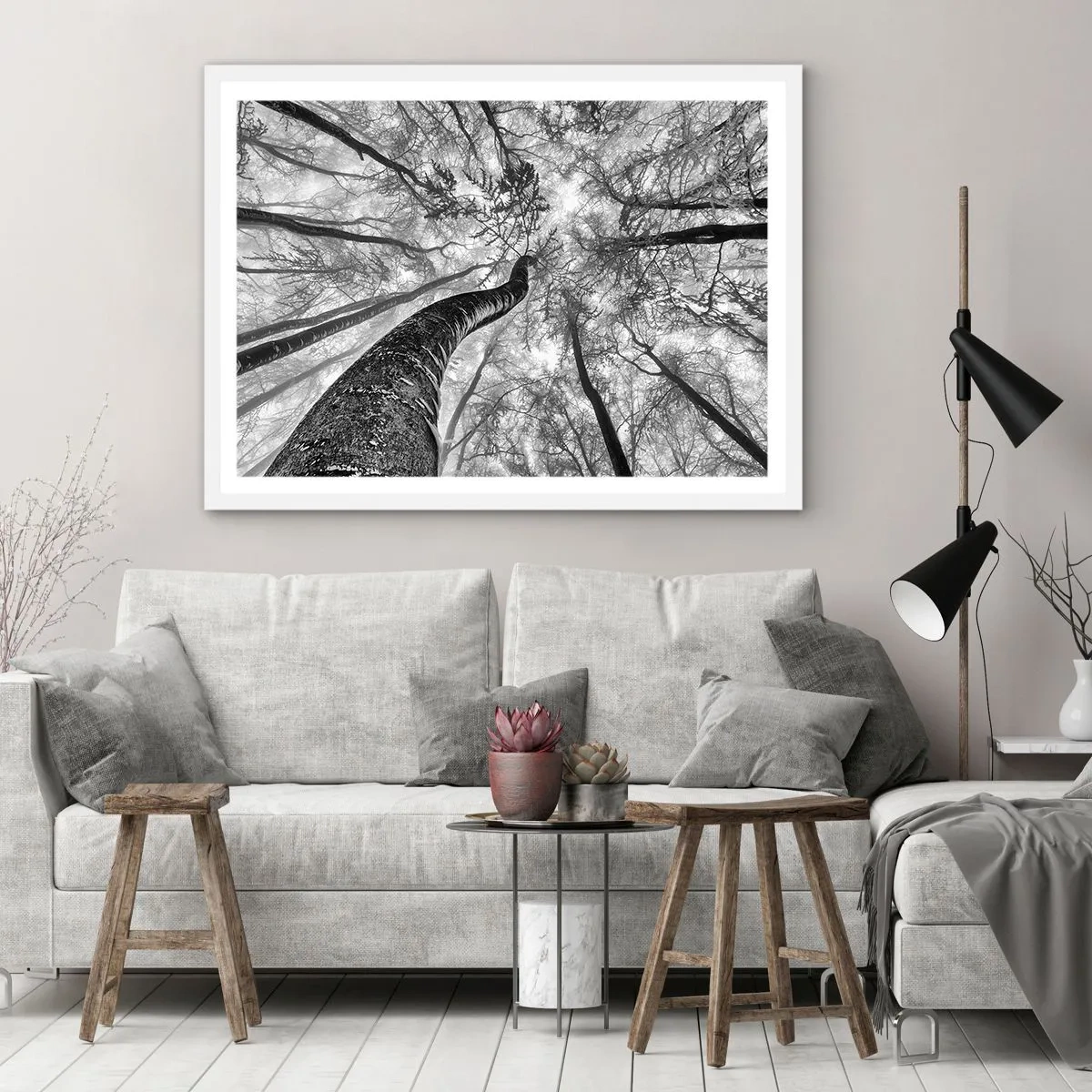 Poster in einem weißen Rahmen - Rennen zum Licht - 91x61 cm