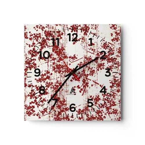 Wanduhr - Glasuhr - Wie alter Perkal - 40x40 cm