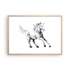 Poster in einem Rahmen aus heller Eiche - Ungezähmte Seele - 70x50 cm