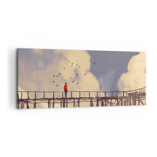 Bild auf Leinwand - Leinwandbild - Blaue Sehnsucht - 100x40 cm