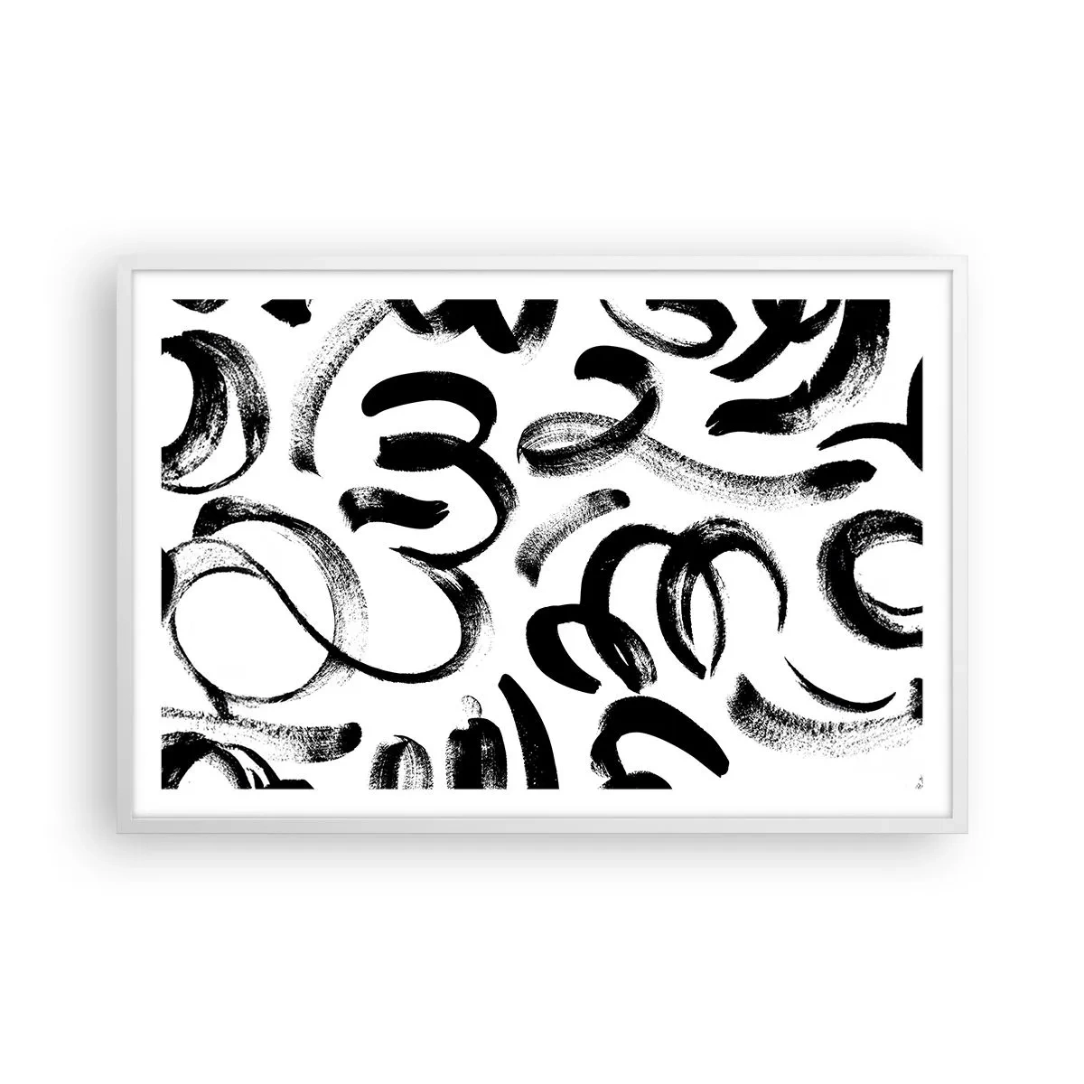 Poster in einem weißen Rahmen - Schwarz auf Weiß - 91x61 cm