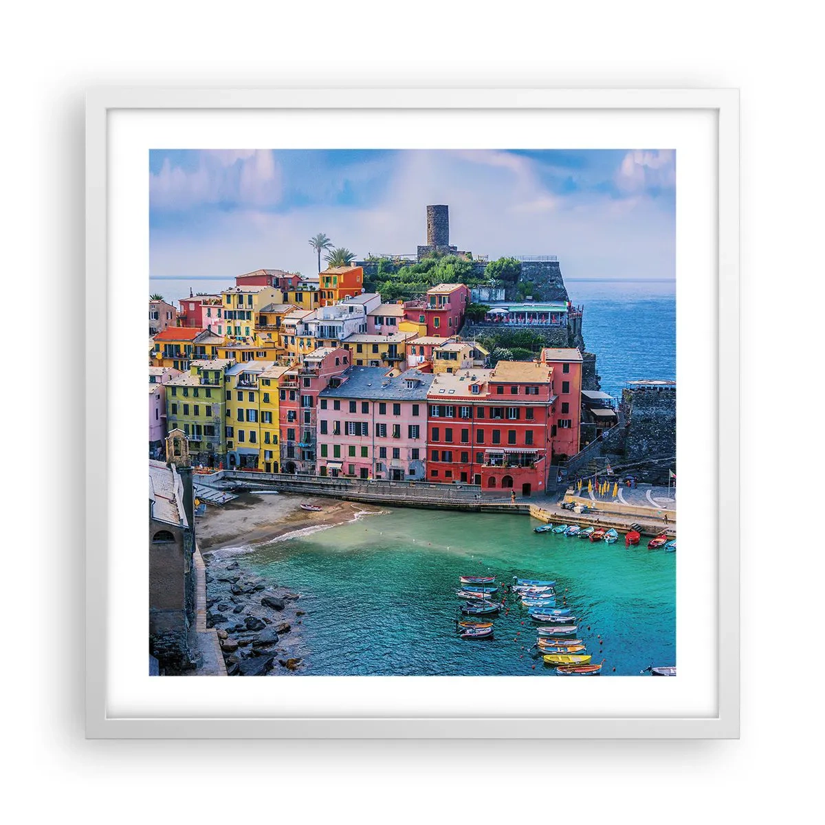 Poster in einem weißen Rahmen - Mediterrane Zauberstadt - 50x50 cm