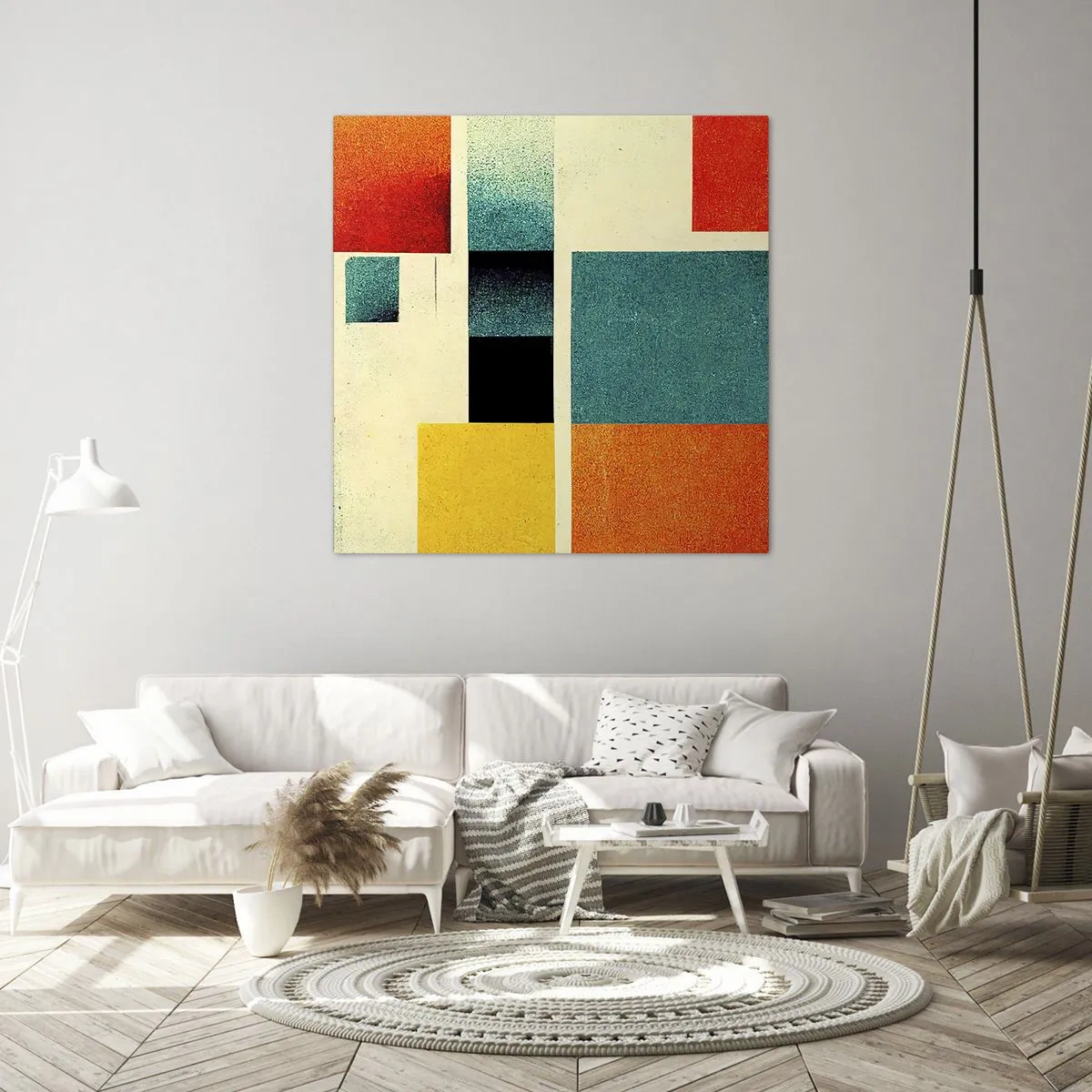Bild auf Leinwand - Leinwandbild - Geometrische Abstraktion – gute Energie - 70x70 cm