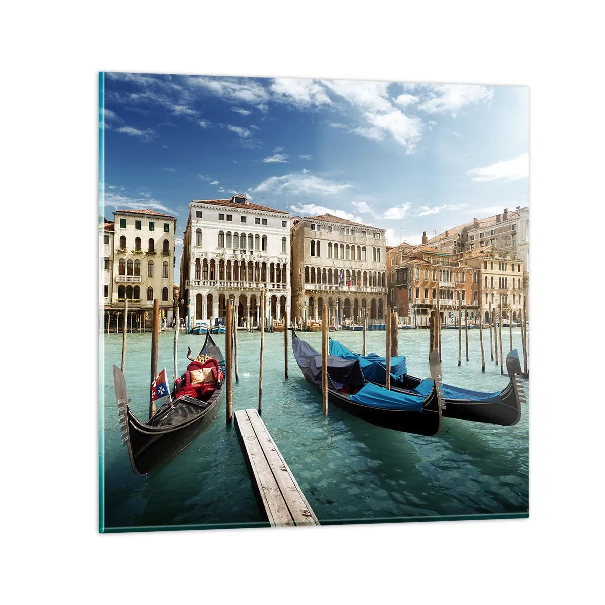 Glasbild - Bild auf glas - Paläste in Blau - 30x30 cm