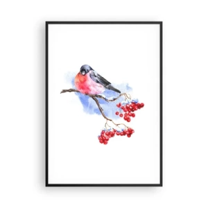 Poster in einem schwarzem Rahmen - Winter in Farbe - 70x100 cm