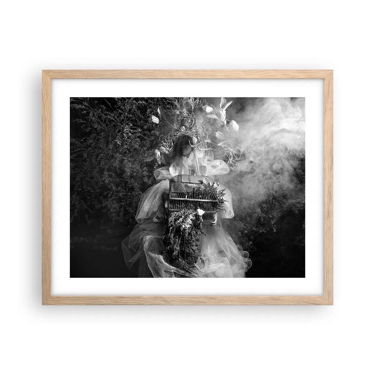 Poster in einem Rahmen aus heller Eiche - Mutter selbst - Natur - 50x40 cm