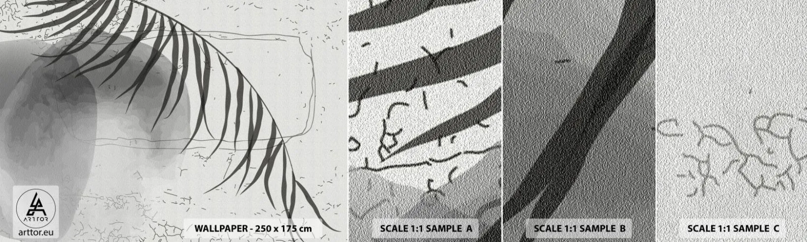 Fototapetenmuster Standard Eco - Subtile Exotik der Natur - Minimalismus, Botanisch, Blatt - 100x30 cm