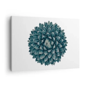 Bild auf Leinwand - Leinwandbild - Symmetrische Sukkulente auf weißem Hintergrund - 70x50cm - Stern der Wüste - Moderne Wanddekoration für Wohnzimmer und Schlafzimmer ARTTOR