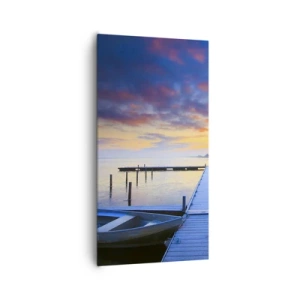 Bild auf Leinwand - Leinwandbild - Violett-goldene Ruhe - 65x120 cm