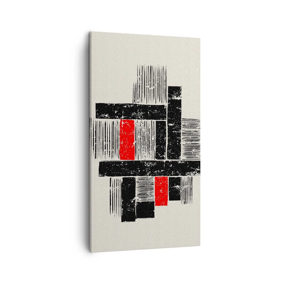 Bild auf Leinwand - Leinwandbild - Rot und Schwarz - 45x80 cm