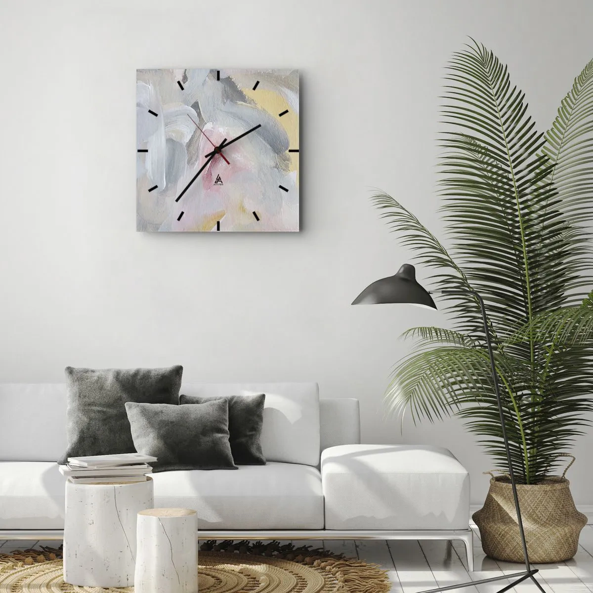 Wanduhr - Glasuhr - In einer Pastellwelt - 30x30 cm