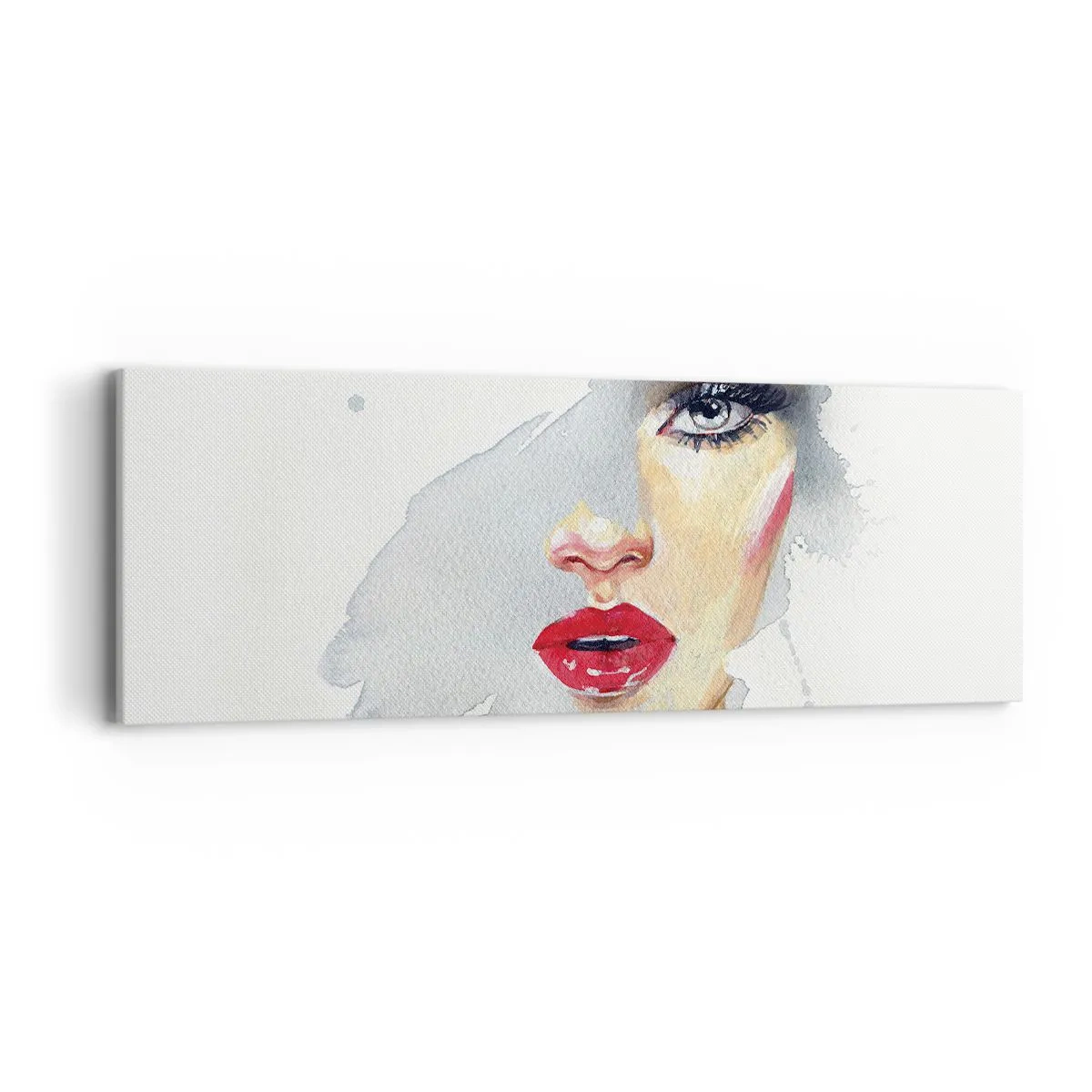 Bild auf Leinwand - Leinwandbild - Abspiegeln in einem Wassertropfen - 90x30 cm