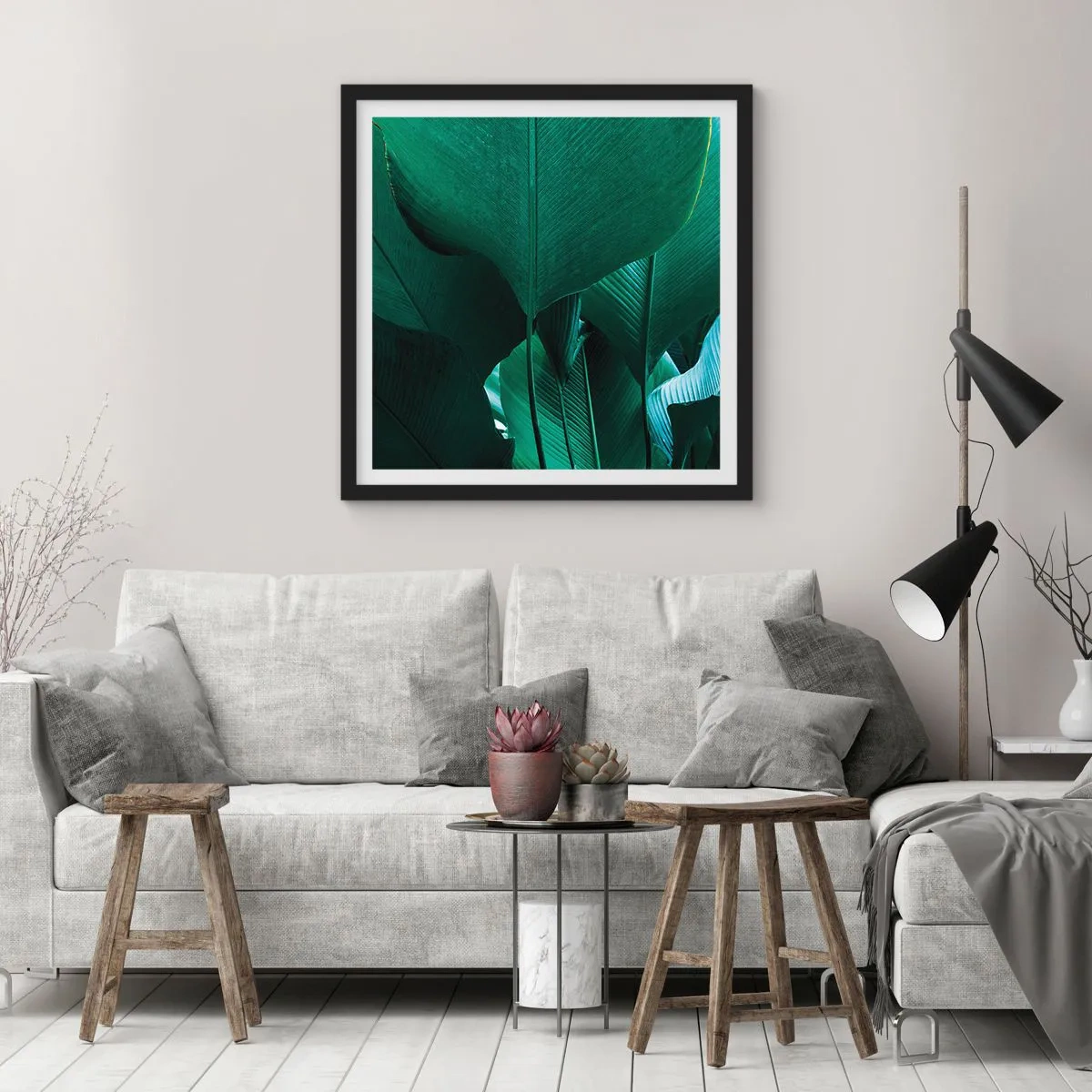 Poster in einem schwarzem Rahmen - Dem Licht zugewandt - 30x30 cm