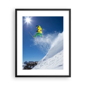 Poster in einem schwarzem Rahmen - Tanzen mit den Bergen - 40x50 cm